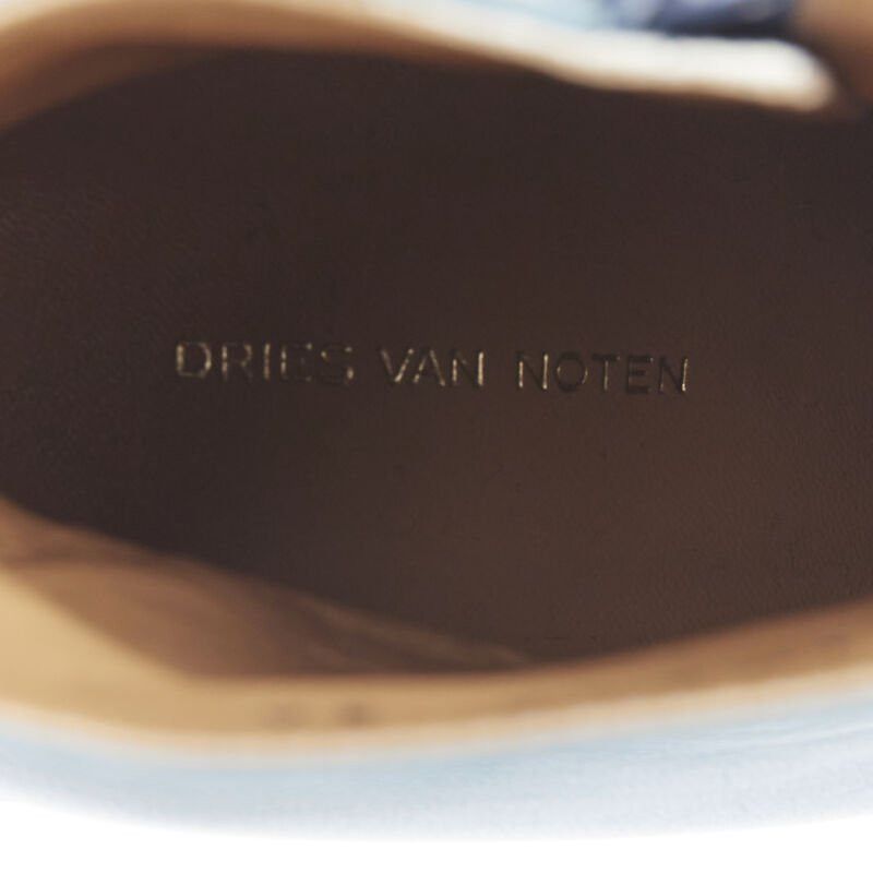 Dries Van Noten DRIES VAN NOTEN Runway slate blue rose print block heel ankle boot EU36 Size US 6 / IT 36 - 9 Thumbnail