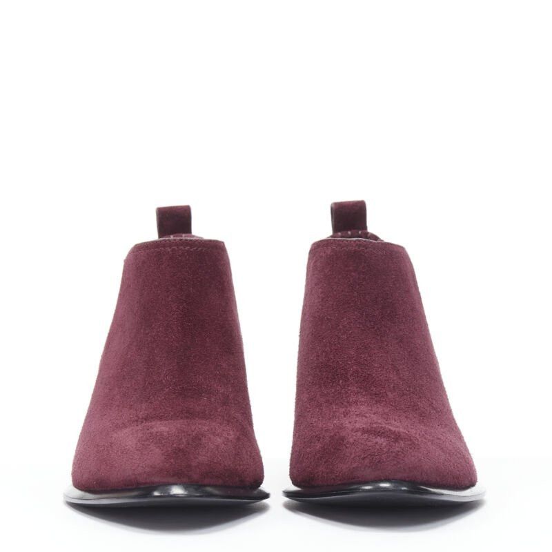 Alexander Wang new ALEXANDER WANG Kori burgundy red suede cut out heel chelsea boot EU40 Size US 10 / IT 40 - 3 Thumbnail