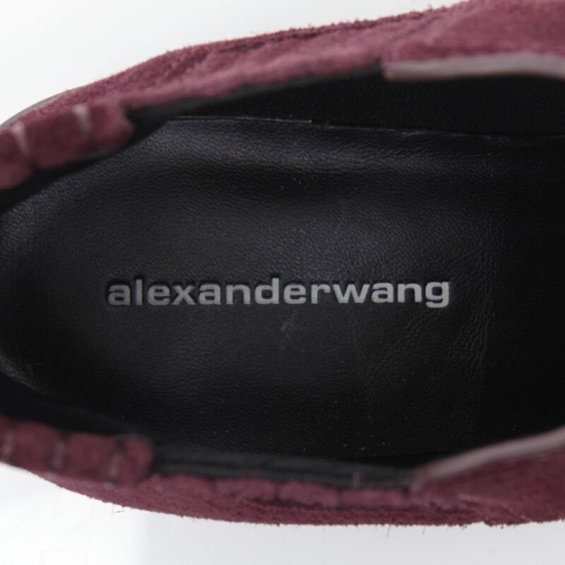 Alexander Wang new ALEXANDER WANG Kori burgundy red suede cut out heel chelsea boot EU40 Size US 10 / IT 40 - 9 Thumbnail