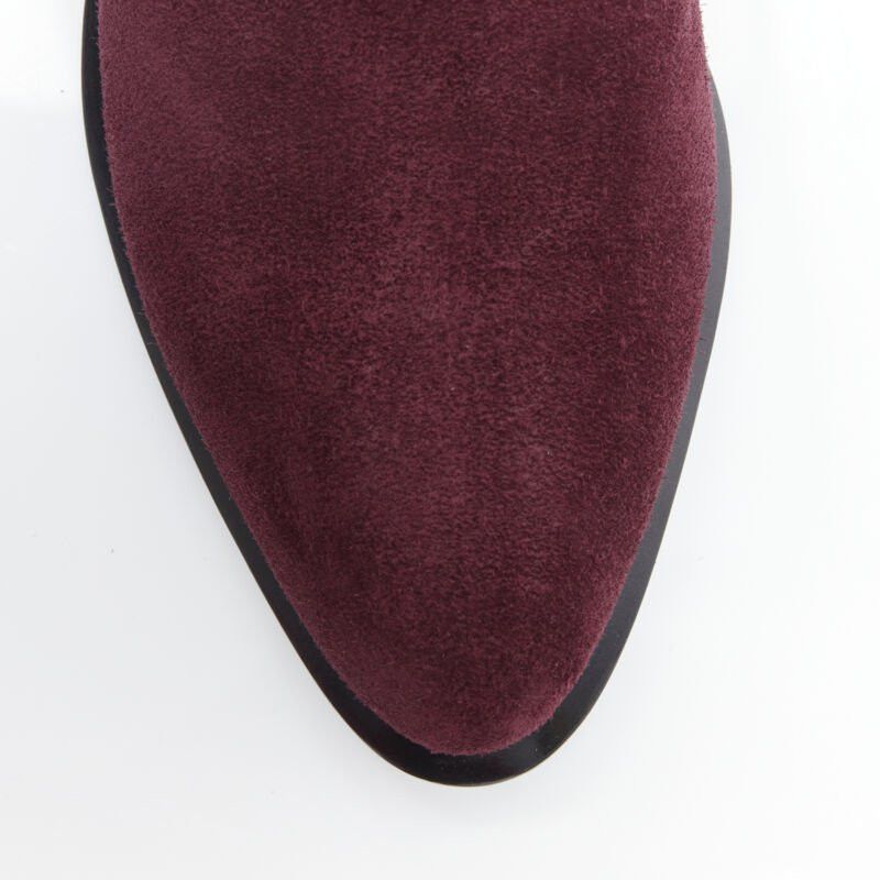 Alexander Wang new ALEXANDER WANG Kori burgundy red suede cut out heel chelsea boot EU40 Size US 10 / IT 40 - 6 Thumbnail