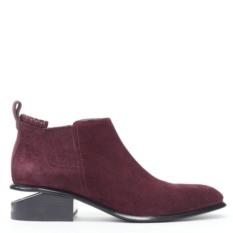 Alexander Wang new ALEXANDER WANG Kori burgundy red suede cut out heel chelsea boot EU40 Size US 10 / IT 40 - 2 Thumbnail