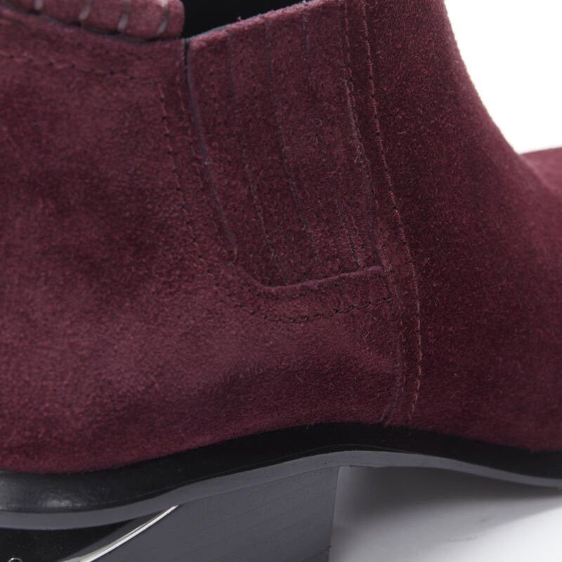 Alexander Wang new ALEXANDER WANG Kori burgundy red suede cut out heel chelsea boot EU40 Size US 10 / IT 40 - 8 Thumbnail