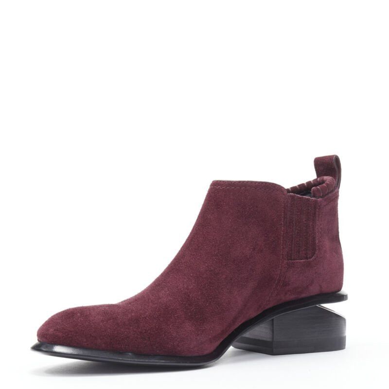 Alexander Wang new ALEXANDER WANG Kori burgundy red suede cut out heel chelsea boot EU40 Size US 10 / IT 40 - 4 Thumbnail