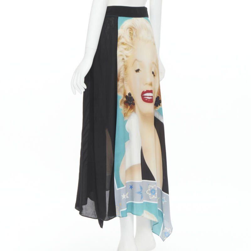 Loewe rare LOEWE Pop Art lady portrait photo print crystal embellished wrap skirt FR36 XS Size 27" / US 4 / IT 40 - 5 Thumbnail