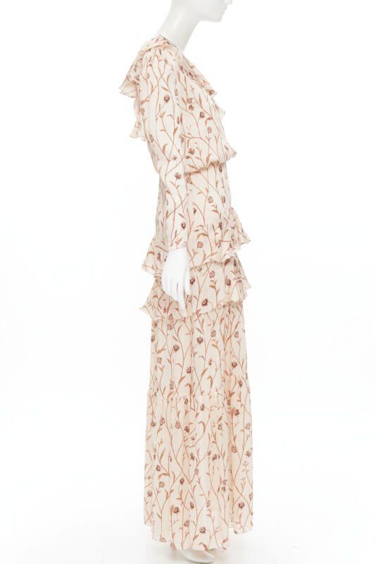 Johanna Ortiz JOHANNA ORTIZ Mysterious Soul beige floral one shoulder tier maxi dress US2 XS Size XS / US 0-2 / IT 36-38 - 3 Thumbnail
