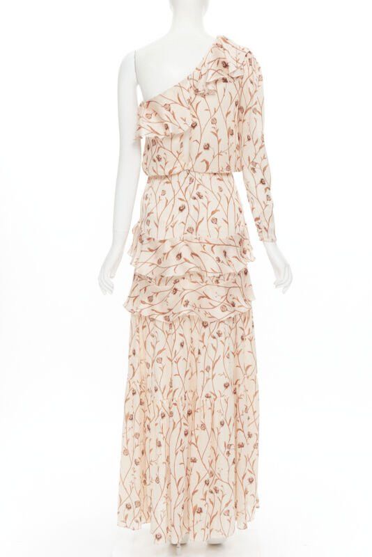 Johanna Ortiz JOHANNA ORTIZ Mysterious Soul beige floral one shoulder tier maxi dress US2 XS Size XS / US 0-2 / IT 36-38 - 4 Thumbnail