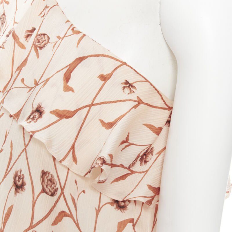 Johanna Ortiz JOHANNA ORTIZ Mysterious Soul beige floral one shoulder tier maxi dress US2 XS Size XS / US 0-2 / IT 36-38 - 9 Thumbnail