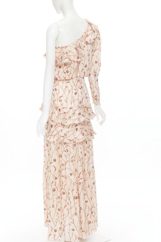 Johanna Ortiz JOHANNA ORTIZ Mysterious Soul beige floral one shoulder tier maxi dress US2 XS Size XS / US 0-2 / IT 36-38 - 5 Thumbnail