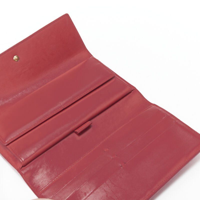 Louis Vuitton LOUIS VUITTON Vernis red patent LV logo emboss flap continental wallet Size ONE SIZE - 11 Thumbnail