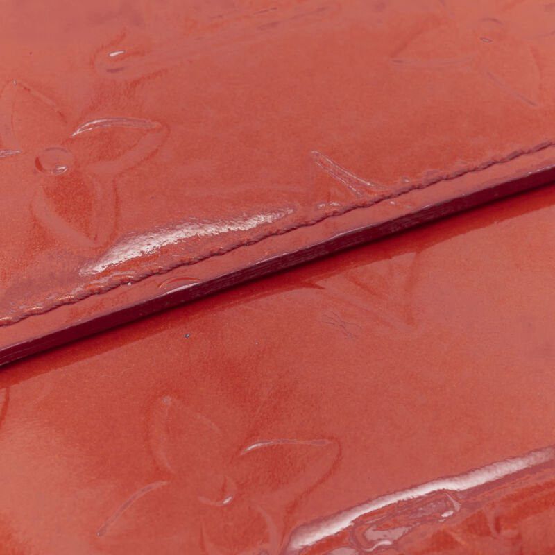 Louis Vuitton LOUIS VUITTON Vernis red patent LV logo emboss flap continental wallet Size ONE SIZE - 6 Thumbnail