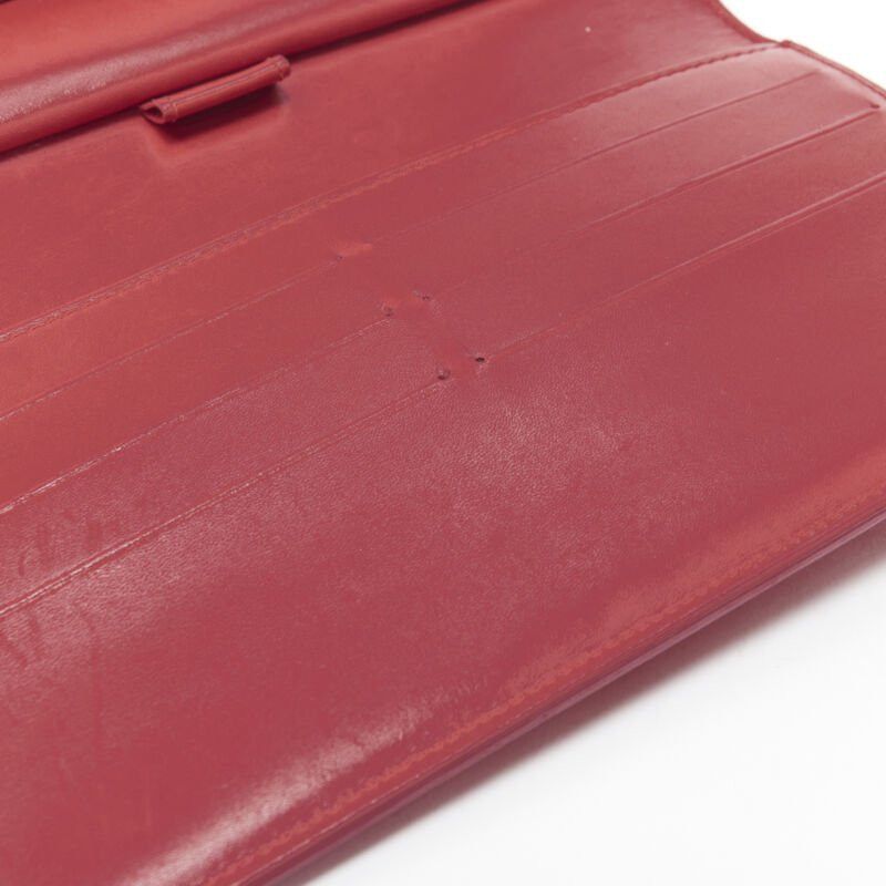 Louis Vuitton LOUIS VUITTON Vernis red patent LV logo emboss flap continental wallet Size ONE SIZE - 8 Thumbnail