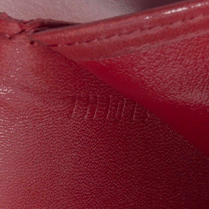 Louis Vuitton LOUIS VUITTON Vernis red patent LV logo emboss flap continental wallet Size ONE SIZE - 12 Thumbnail