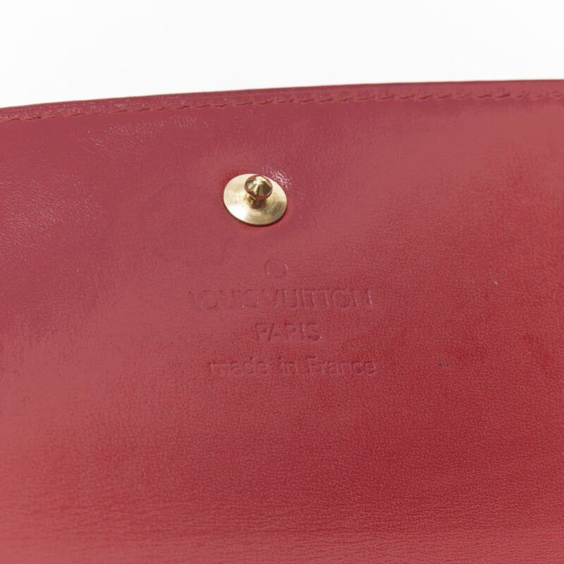 Louis Vuitton LOUIS VUITTON Vernis red patent LV logo emboss flap continental wallet Size ONE SIZE - 10 Thumbnail