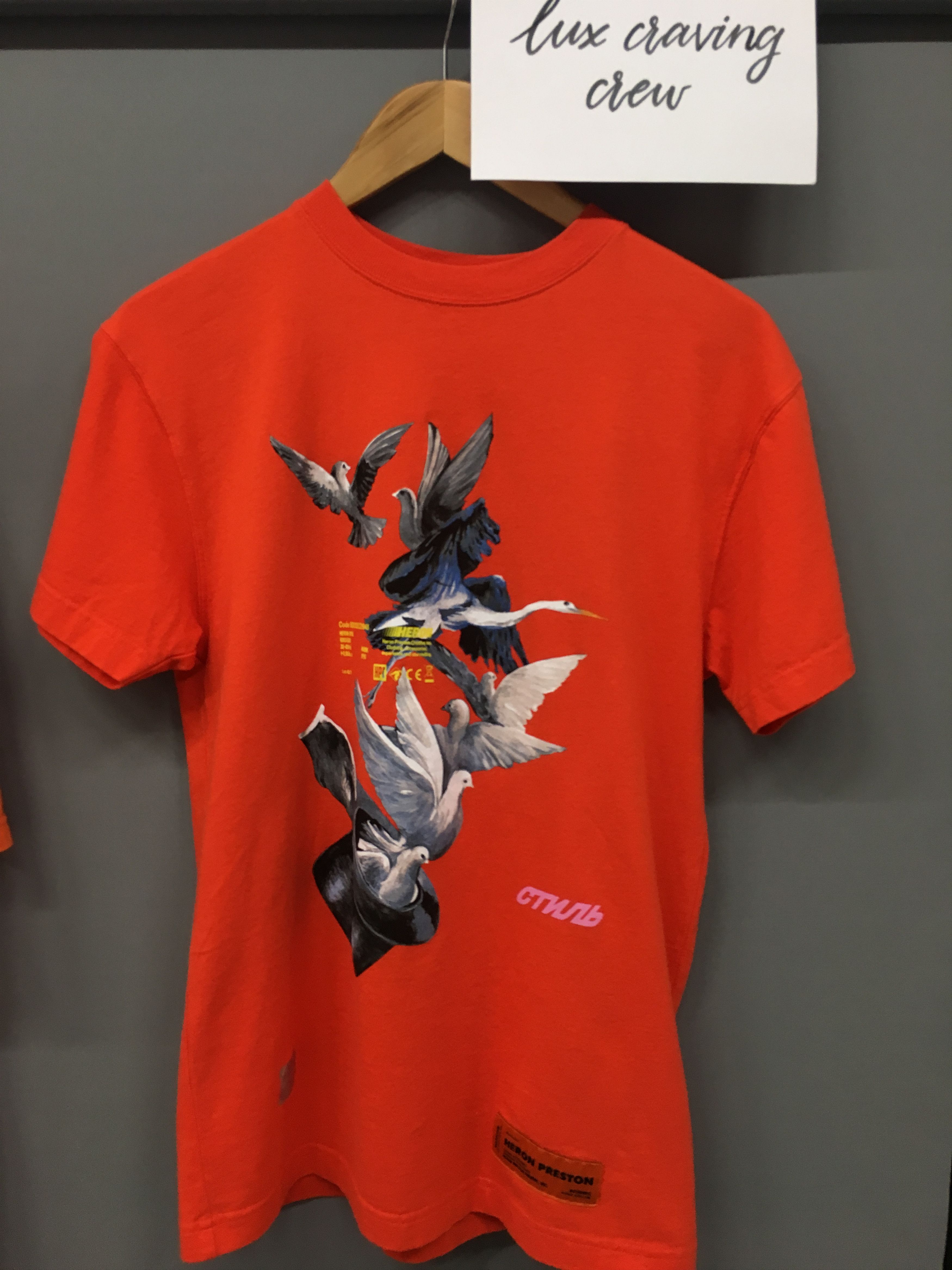 Heron Preston Heron Preston Doves Print T-shirt new with tag Size 