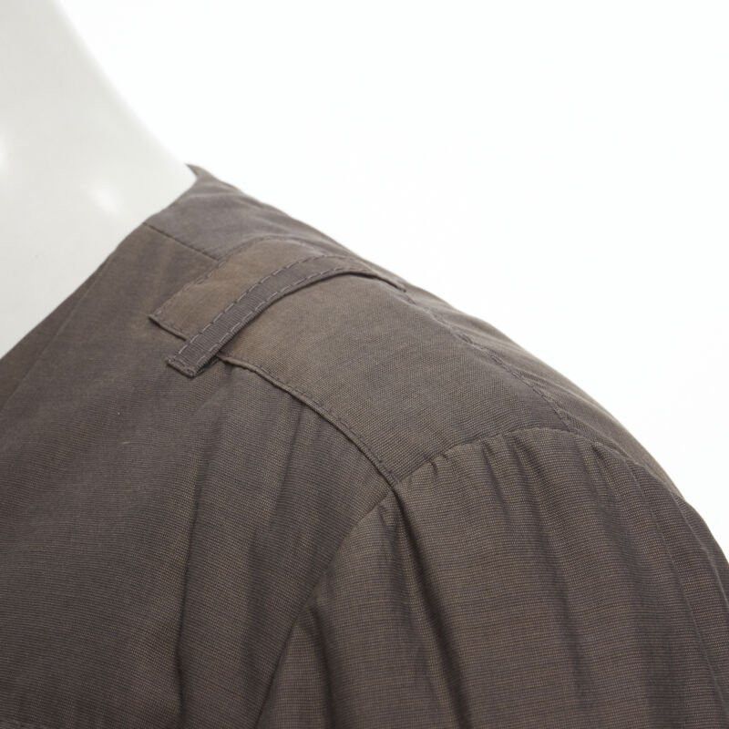 Brunello Cucinelli BRUNELLO CUCINELLI brown cotton silk blend belted cuffed padded jacket IT42 M Size M / US 6-8 / IT 42-44 - 8 Thumbnail