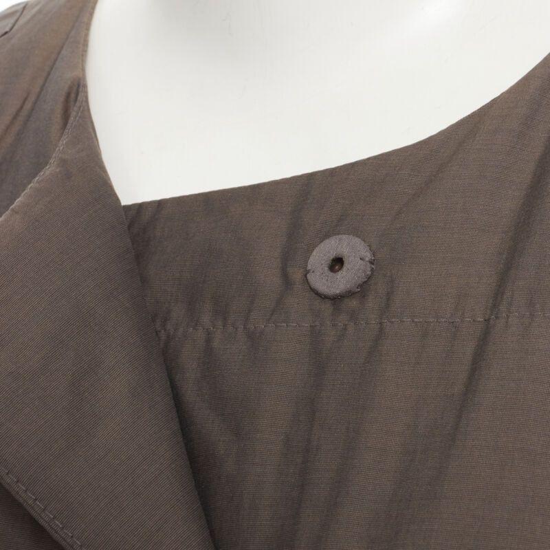 Brunello Cucinelli BRUNELLO CUCINELLI brown cotton silk blend belted cuffed padded jacket IT42 M Size M / US 6-8 / IT 42-44 - 10 Thumbnail