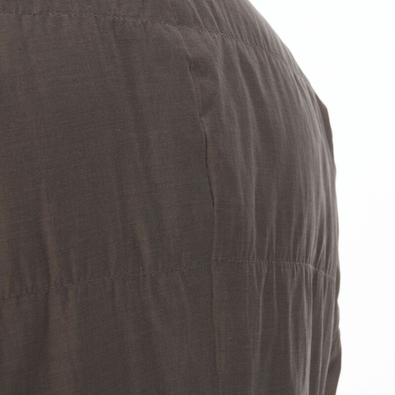 Brunello Cucinelli BRUNELLO CUCINELLI brown cotton silk blend belted cuffed padded jacket IT42 M Size M / US 6-8 / IT 42-44 - 9 Thumbnail