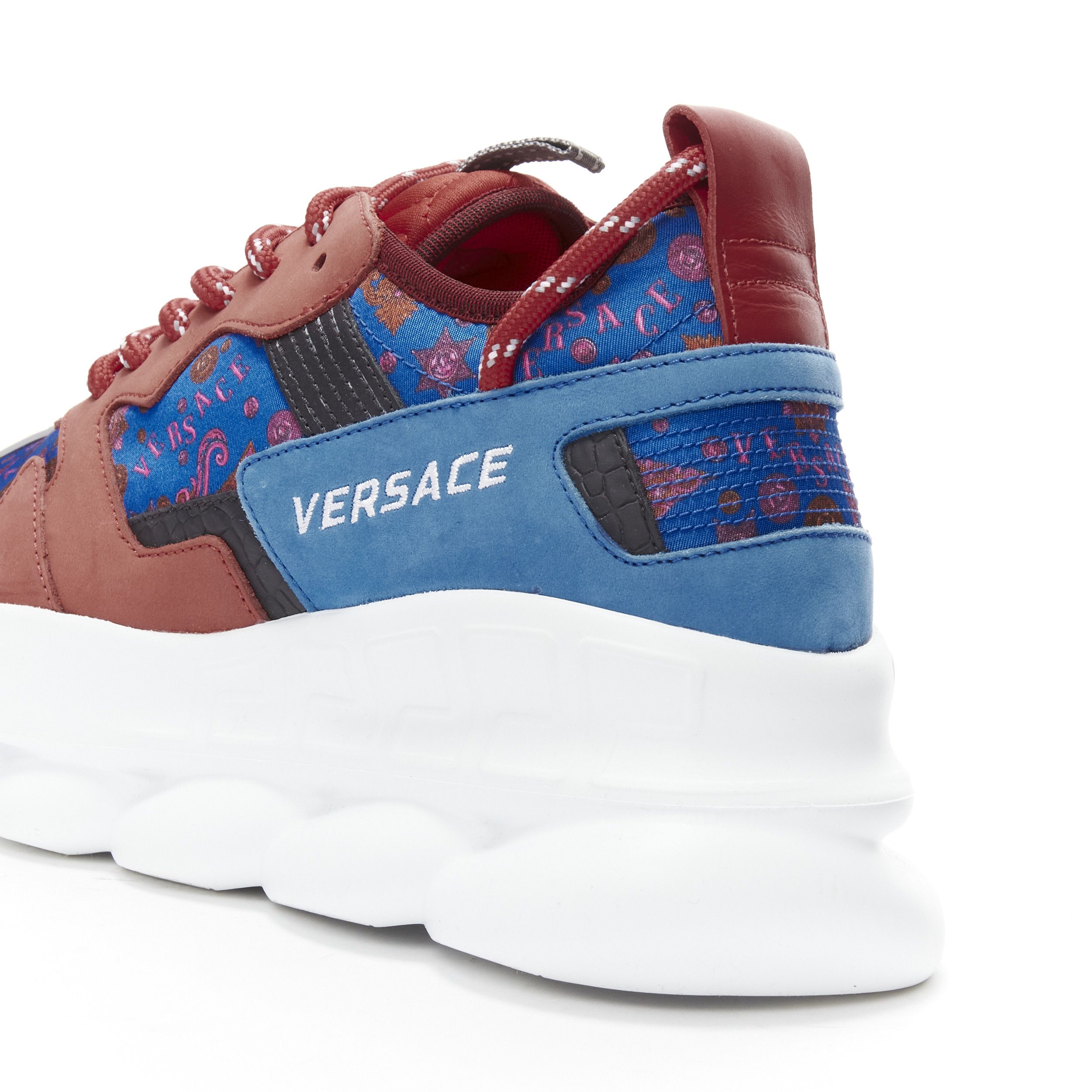 Versace new VERSACE Chain Reaction Salehe Bembury Red Medallion blue sneaker EU40.5 Size US 7.5 / EU 40-41 - 10 Thumbnail