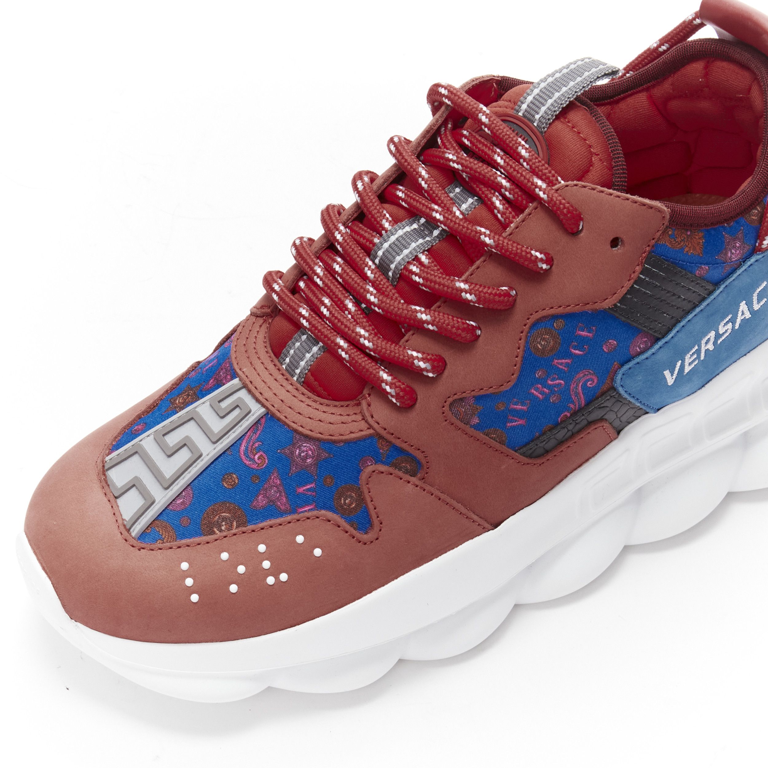 Versace new VERSACE Chain Reaction Salehe Bembury Red Medallion blue sneaker EU40.5 Size US 7.5 / EU 40-41 - 9 Thumbnail