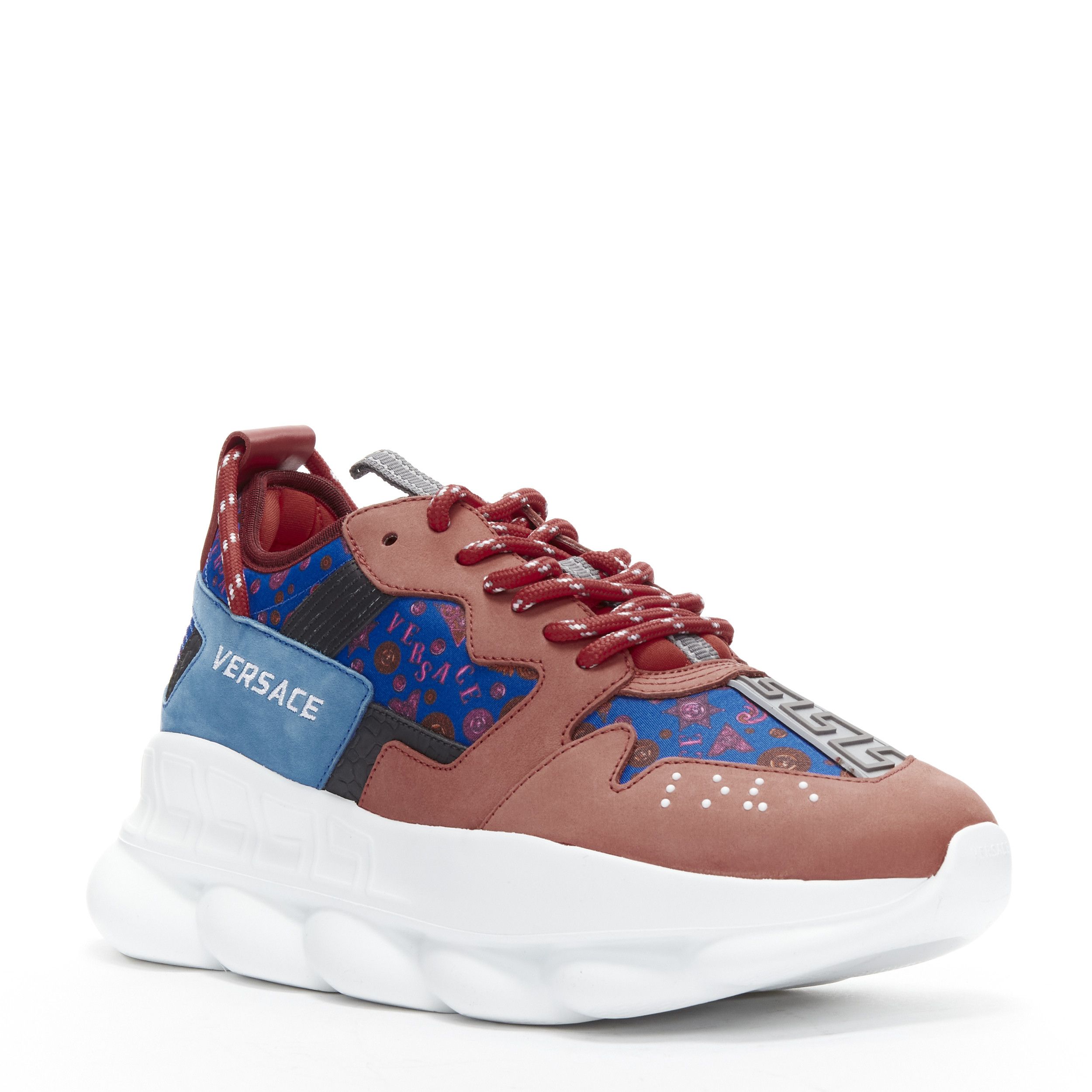Versace new VERSACE Chain Reaction Salehe Bembury Red Medallion blue sneaker EU40.5 Size US 7.5 / EU 40-41 - 2 Thumbnail