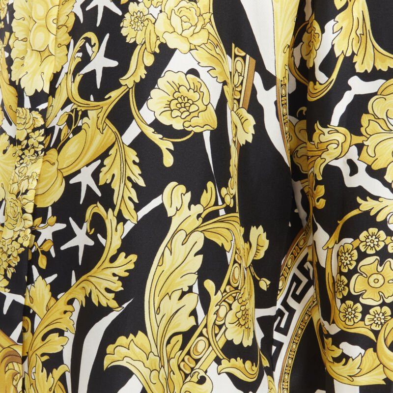 Versace new VERSACE Runway Savage Barocco black gold Greca baroque silk shirt IT44 L Size M / US 6-8 / IT 42-44 - 10 Thumbnail