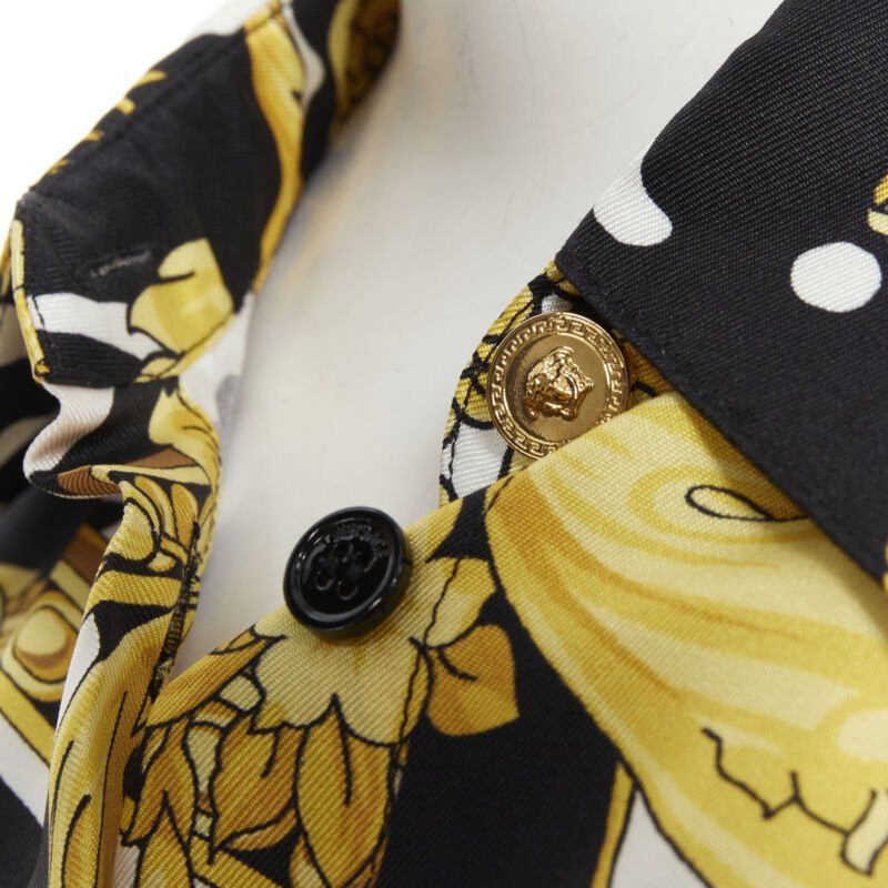 Versace new VERSACE Runway Savage Barocco black gold Greca baroque silk shirt IT44 L Size M / US 6-8 / IT 42-44 - 7 Thumbnail