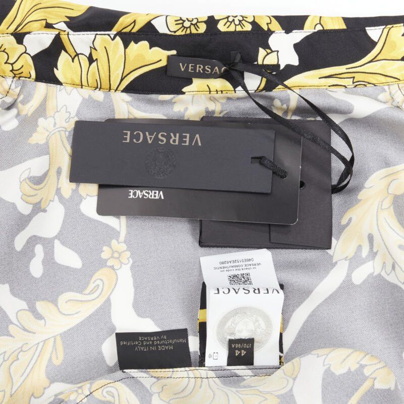 Versace new VERSACE Runway Savage Barocco black gold Greca baroque silk shirt IT44 L Size M / US 6-8 / IT 42-44 - 11 Thumbnail