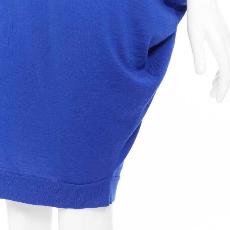 Balmain BALMAIN blue wool crystal rhinestone embellished strap asymmetric dress FR36 S Size XS / US 0-2 / IT 36-38 - 9 Thumbnail