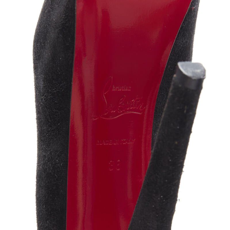 Christian Louboutin CHRISTIAN LOUBOUTIN Daffodile 160 black suede almond toe platform pump EU38 Size US 8 / IT 38 - 11 Thumbnail
