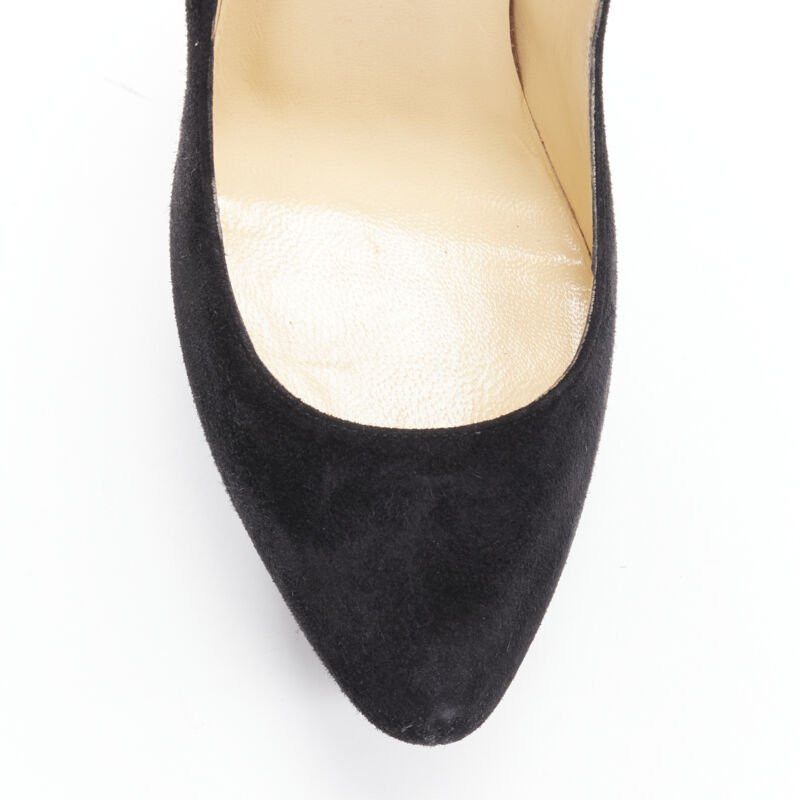 Christian Louboutin CHRISTIAN LOUBOUTIN Daffodile 160 black suede almond toe platform pump EU38 Size US 8 / IT 38 - 6 Thumbnail