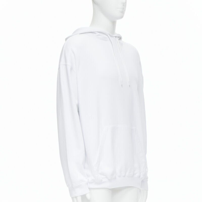 Balenciaga new BALENCIAGA 2018 black Gothic Tattoo logo embroidery white cotton hoodie M Size US M / EU 48-50 / 2 - 4 Thumbnail