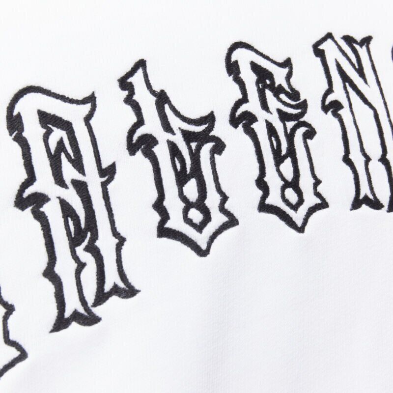 Balenciaga new BALENCIAGA 2018 black Gothic Tattoo logo embroidery white cotton hoodie M Size US M / EU 48-50 / 2 - 10 Thumbnail