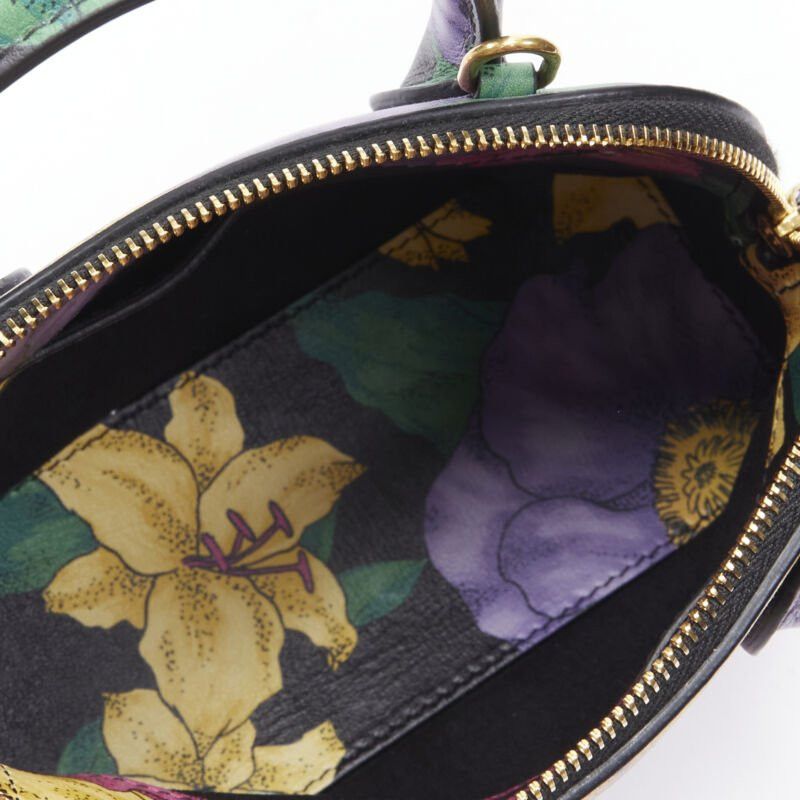 Balenciaga new BALENCIAGA Ville XXS black floral logo print top handle crossbody bag Size ONE SIZE - 12 Thumbnail