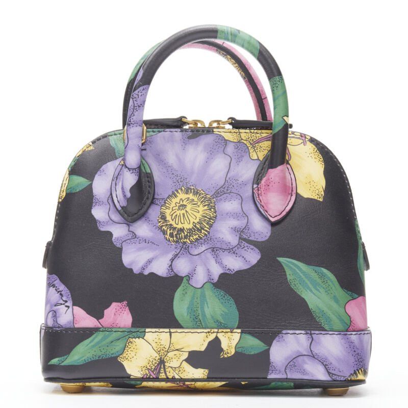 Balenciaga new BALENCIAGA Ville XXS black floral logo print top handle crossbody bag Size ONE SIZE - 5 Thumbnail
