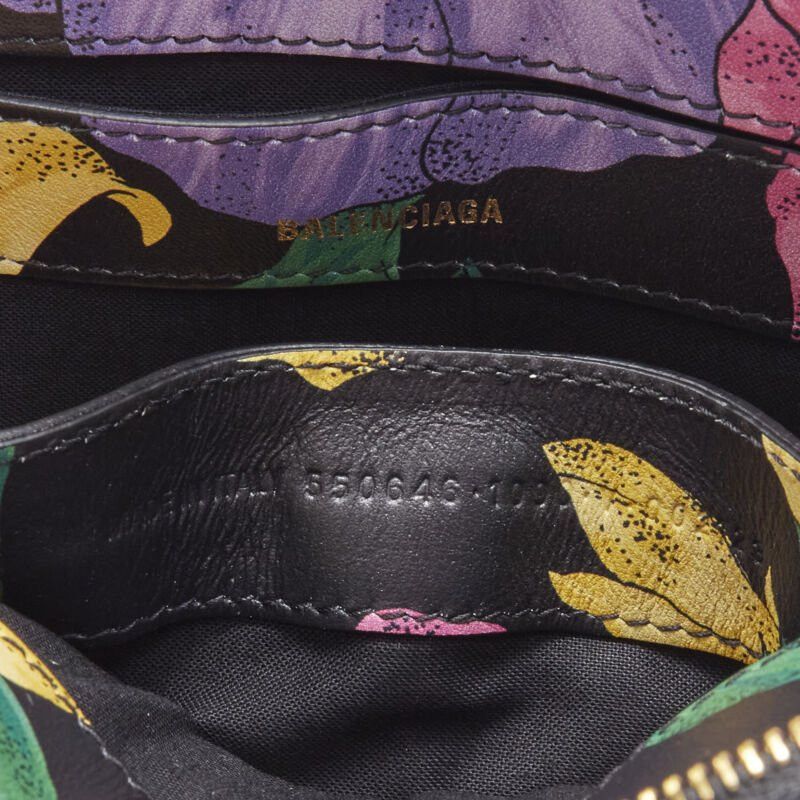 Balenciaga new BALENCIAGA Ville XXS black floral logo print top handle crossbody bag Size ONE SIZE - 10 Thumbnail