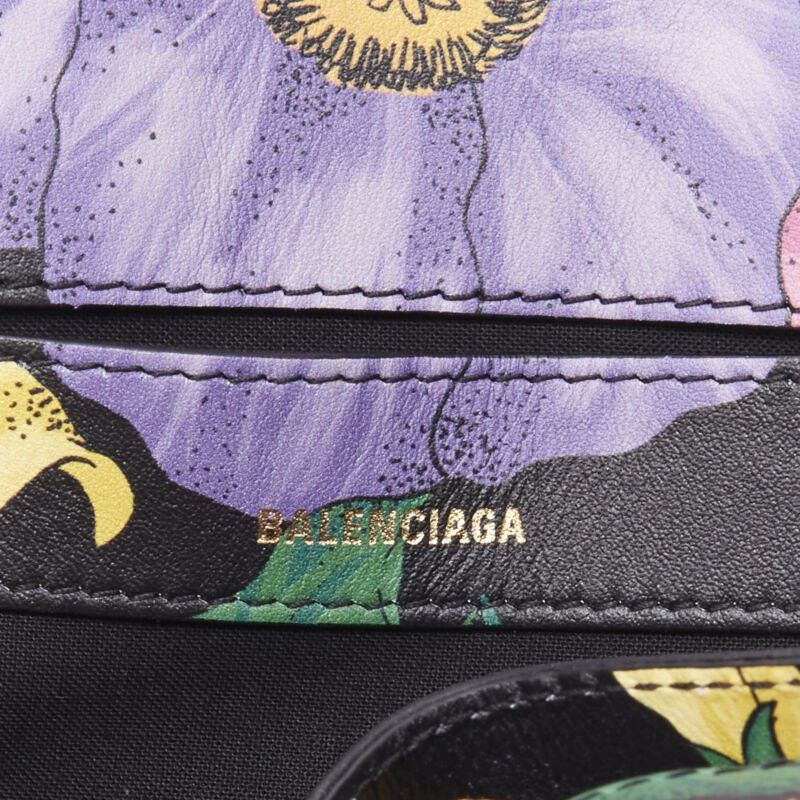 Balenciaga new BALENCIAGA Ville XXS black floral logo print top handle crossbody bag Size ONE SIZE - 11 Thumbnail