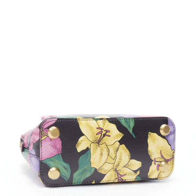 Balenciaga new BALENCIAGA Ville XXS black floral logo print top handle crossbody bag Size ONE SIZE - 6 Thumbnail