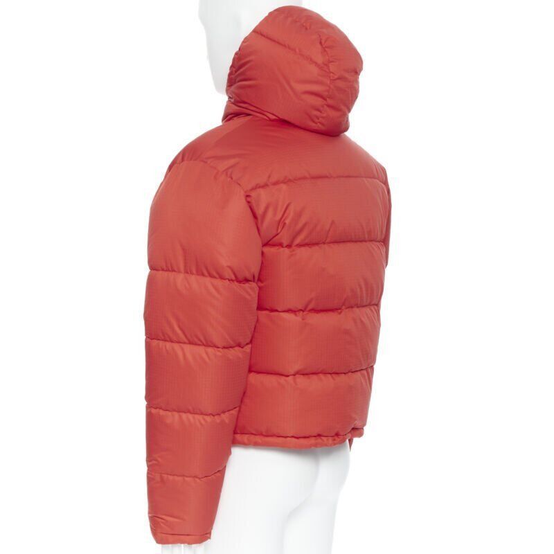 Balenciaga new BALENCIAGA DEMNA red nylon logo cropped zip down puffer jacket EU48 M Size US M / EU 48-50 / 2 - 7 Thumbnail