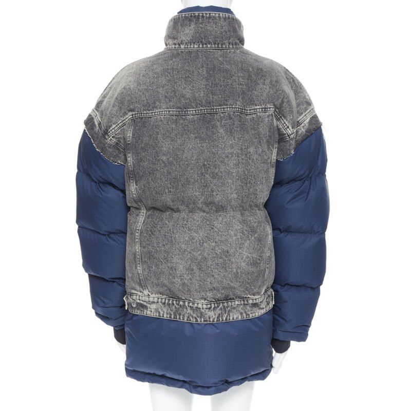 Balenciaga new BALENCIAGA Demna 2018 Fake Layering navy washed denim down puffer jacket S Size US S / EU 44-46 / 1 - 5 Thumbnail