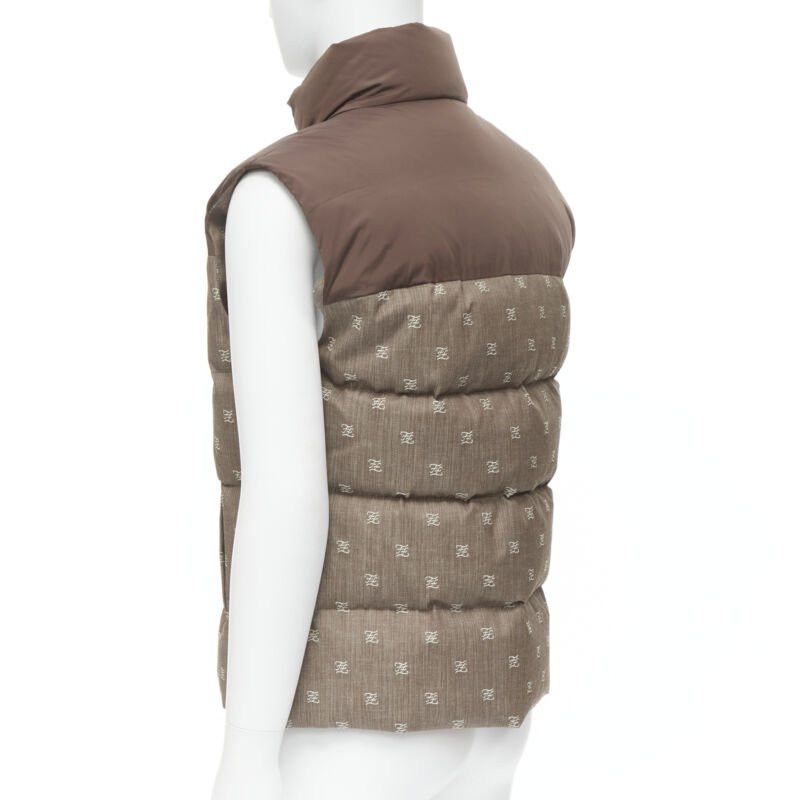 Fendi FENDI script FF Zucca monogram jacquard cotton down puffer vest jacket EU46 Size US S / EU 44-46 / 1 - 6 Thumbnail