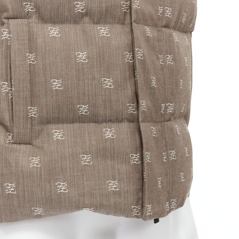 Fendi FENDI script FF Zucca monogram jacquard cotton down puffer vest jacket EU46 Size US S / EU 44-46 / 1 - 10 Thumbnail