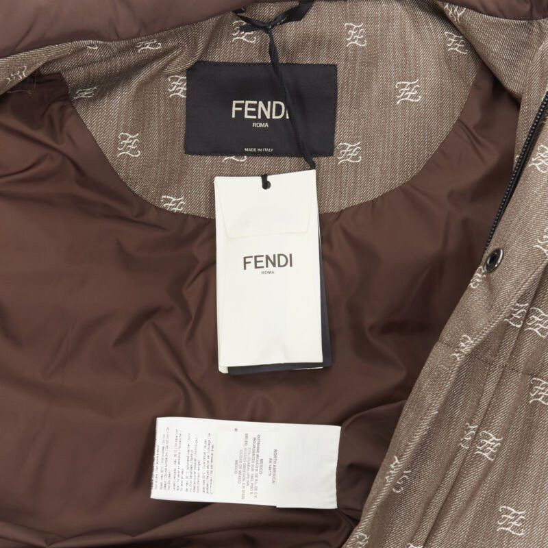 Fendi FENDI script FF Zucca monogram jacquard cotton down puffer vest jacket EU46 Size US S / EU 44-46 / 1 - 12 Thumbnail