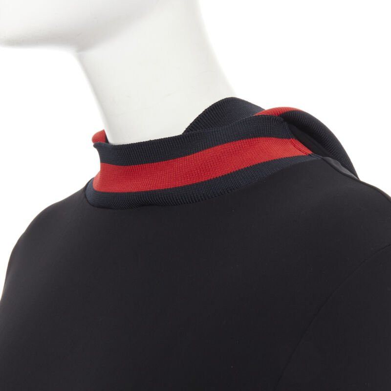 Gucci new GUCCI black blue red signature web trim hooded casual dress XS Size XS / US 0-2 / IT 36-38 - 7 Thumbnail