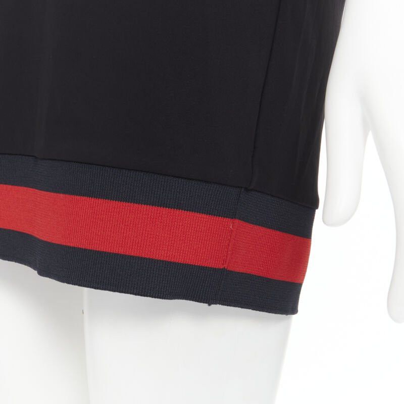 Gucci new GUCCI black blue red signature web trim hooded casual dress XS Size XS / US 0-2 / IT 36-38 - 9 Thumbnail