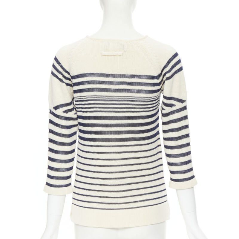 Jean Paul Gaultier new JEAN PAUL GAULTIER vintage Cyber Baba optical stripe sailor sweater S Size S / US 4 / IT 40 - 5 Thumbnail
