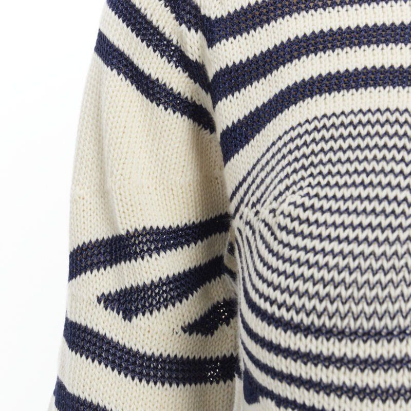 Jean Paul Gaultier new JEAN PAUL GAULTIER vintage Cyber Baba optical stripe sailor sweater S Size S / US 4 / IT 40 - 8 Thumbnail