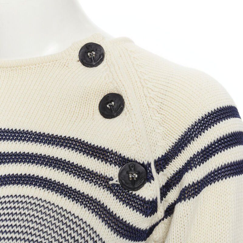 Jean Paul Gaultier new JEAN PAUL GAULTIER vintage Cyber Baba optical stripe sailor sweater S Size S / US 4 / IT 40 - 7 Thumbnail