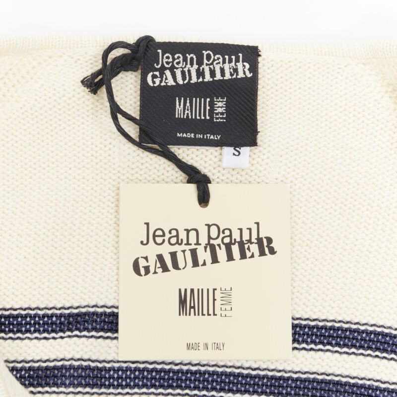 Jean Paul Gaultier new JEAN PAUL GAULTIER vintage Cyber Baba optical stripe sailor sweater S Size S / US 4 / IT 40 - 12 Thumbnail