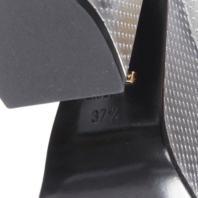Gucci new GUCCI Otis metallic silver chunky platform block heel bootie mule EU37.5 Size US 7.5 / IT 37.5 - 10 Thumbnail