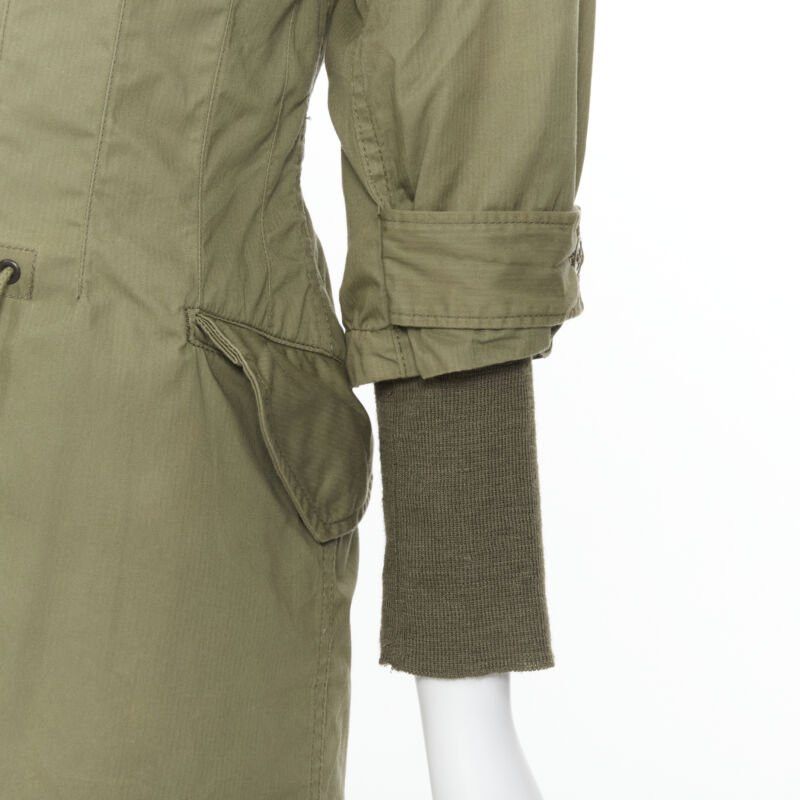 Junya Watanabe JUNYA WATANABE 2010 green cotton fitted waist fisherman parka coat XS Size XS / US 0-2 / IT 36-38 - 8 Thumbnail